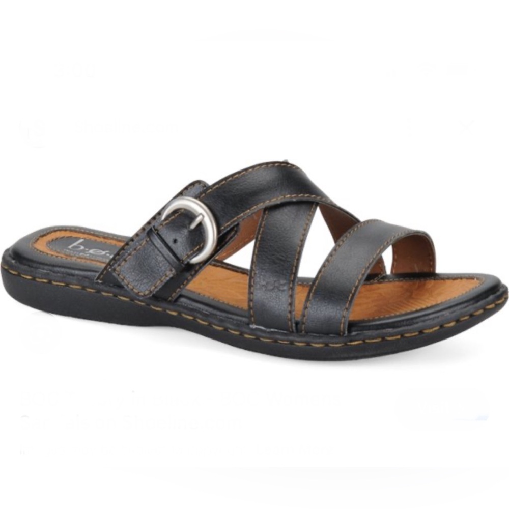 BOC Tacory black ladies flat sandal size 8 new